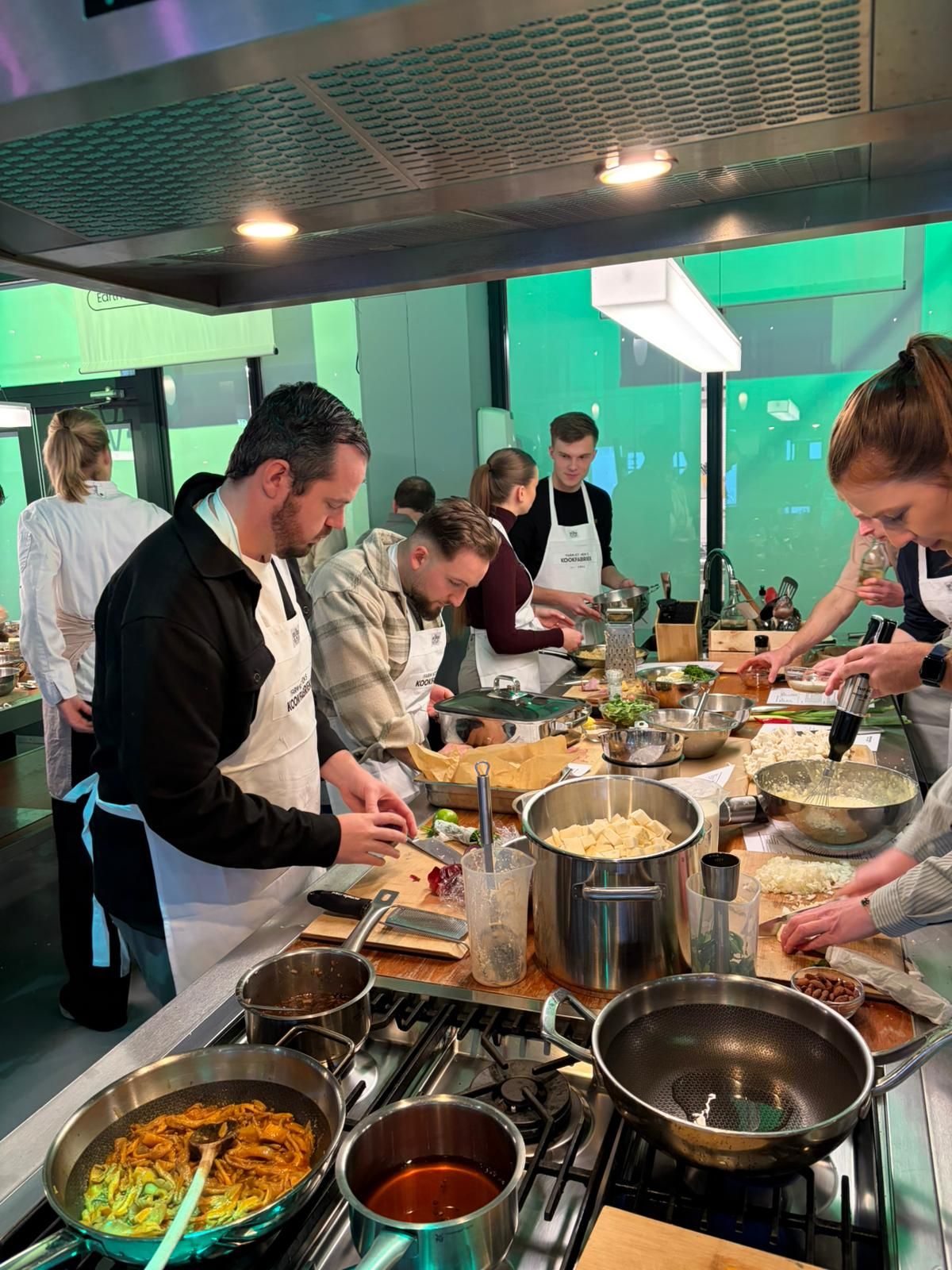 Team kookworkshop bij de Kookfabriek